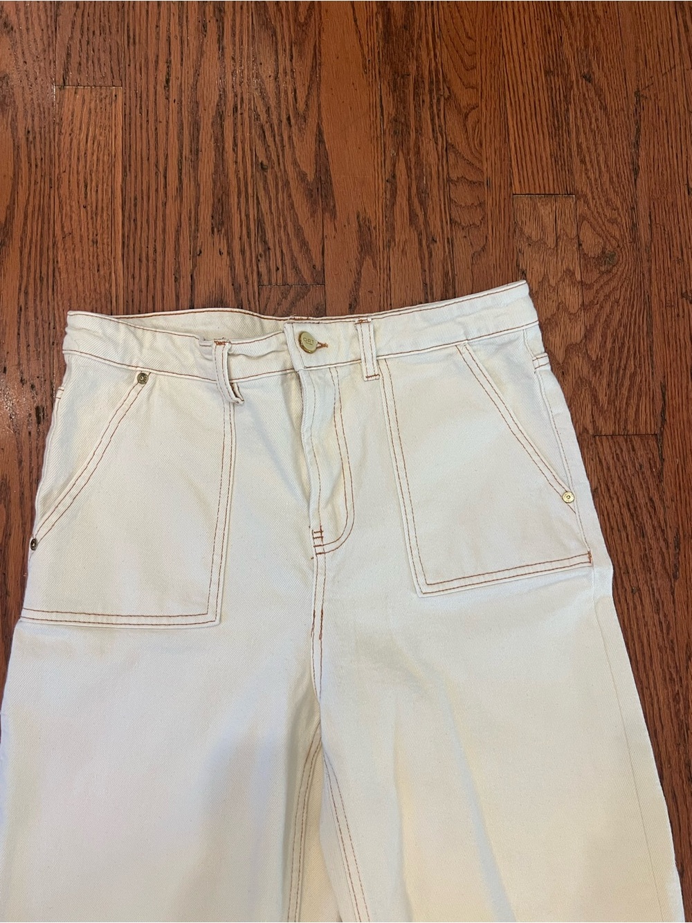 OAT New York Cream Wide Leg Carpenter Jeans Pants Size 10/30 - Picture 3 of 8